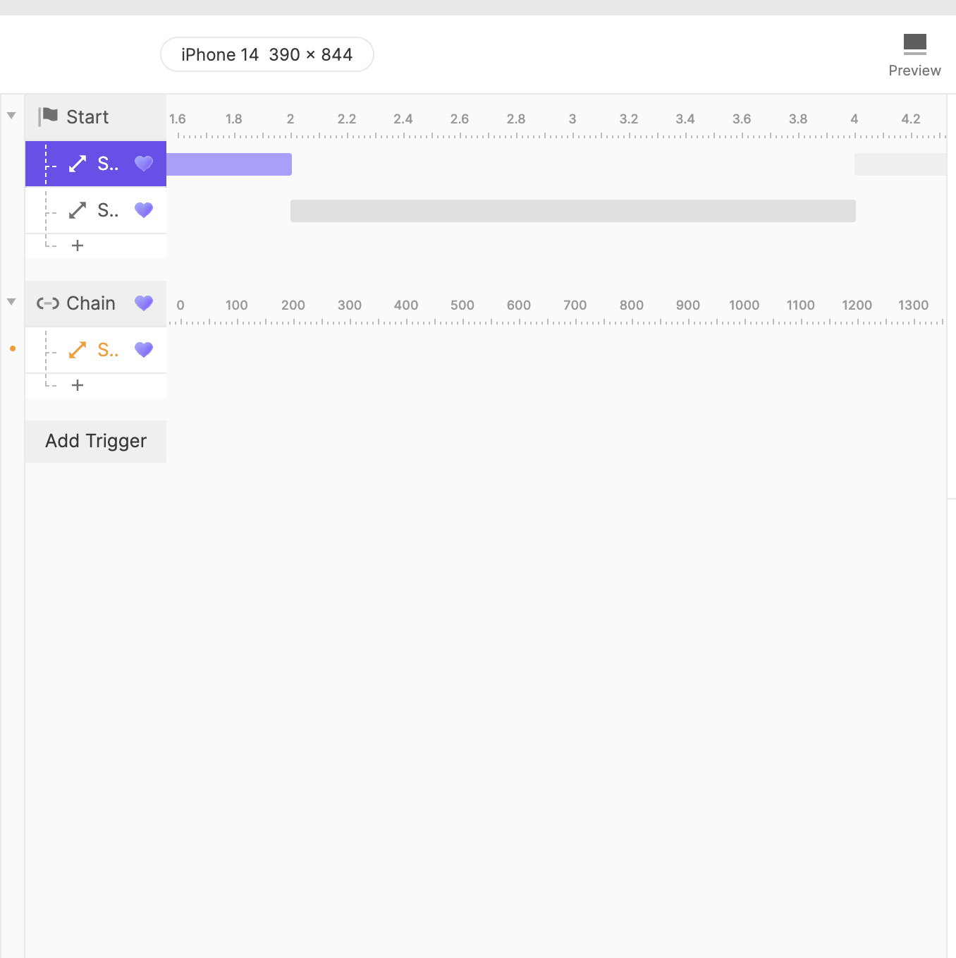 I learned about the timeline feature where I can start and repeat certain events. The scale down event starts immediately when the page is opened, and the scale up event starts 2 seconds after the page is opened. Repeating these infinitely creates a loop where the heart beats up and down.
